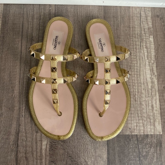 Valentino Rockstud Glitter PVC Thong Sandals - Picture 11 of 11